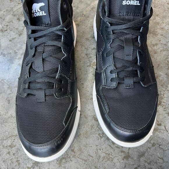 Sorel Explorer II High Top Lace-up Sneaker Boots Black White Women's 10 - Picture 8 of 8